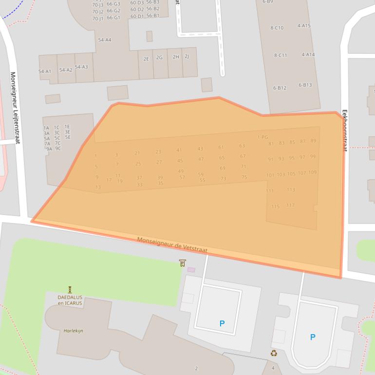 Kaart van postcodegebied 4817JZ.