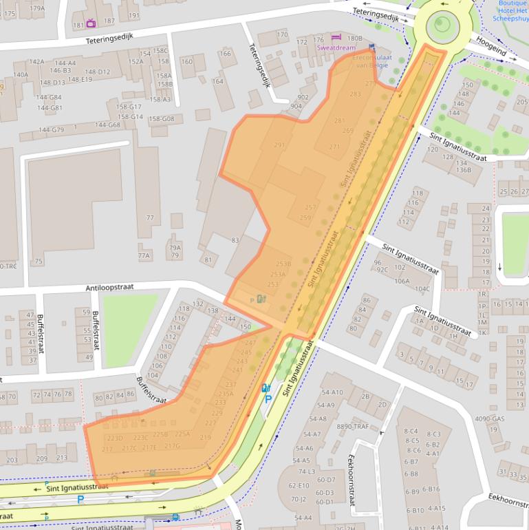 Kaart van postcodegebied 4817KK.