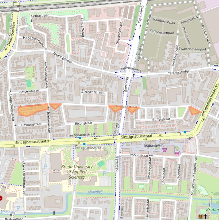 Kaart van postcodegebied 4817LC.