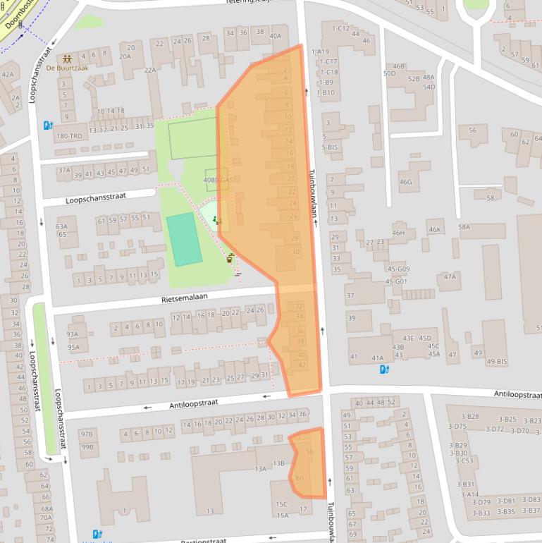 Kaart van postcodegebied 4817LG.