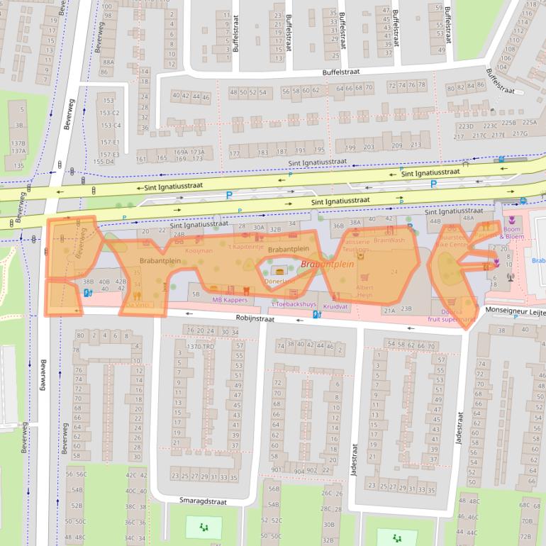 Kaart van postcodegebied 4817LR.