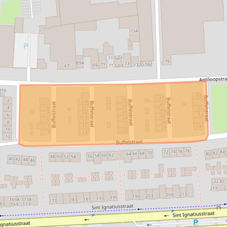 Kaart van postcodegebied 4817LT.