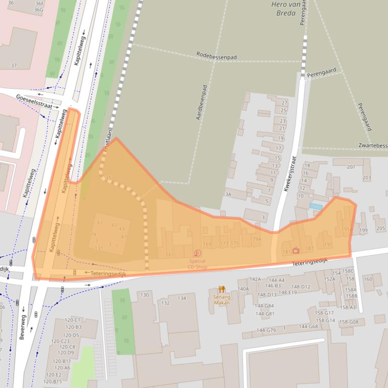 Kaart van postcodegebied 4817MD.
