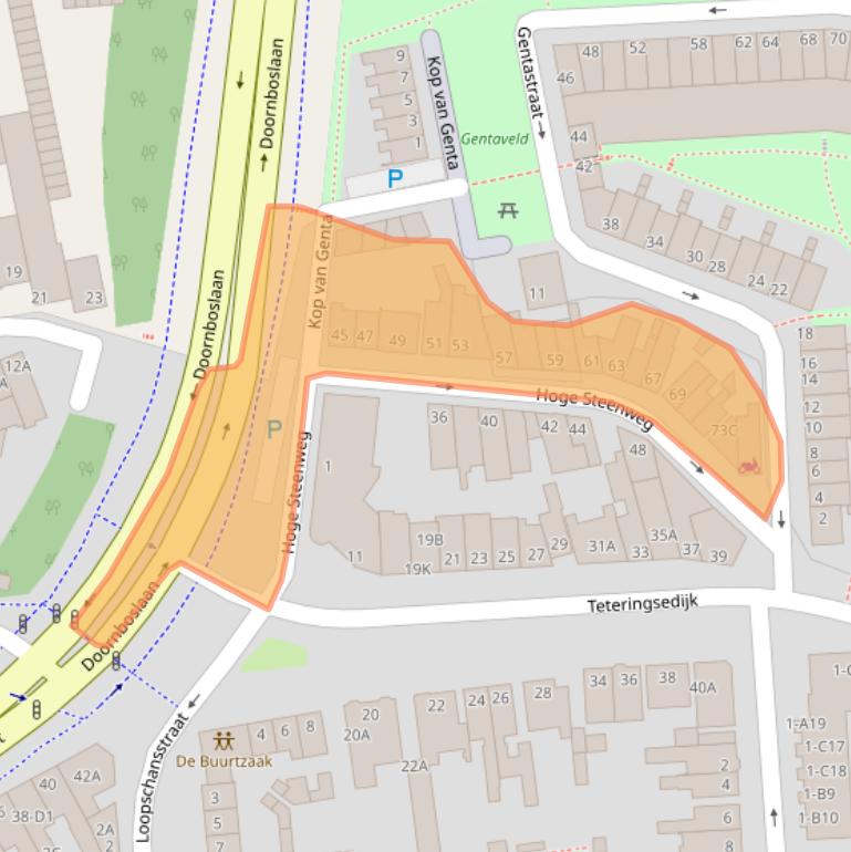 Kaart van postcodegebied 4817MR.