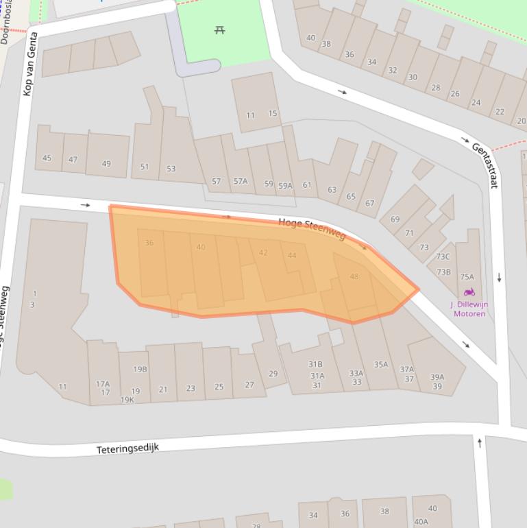 Kaart van postcodegebied 4817MS.