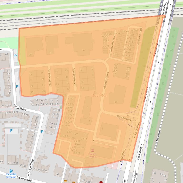 Kaart van postcodegebied 4817MV.
