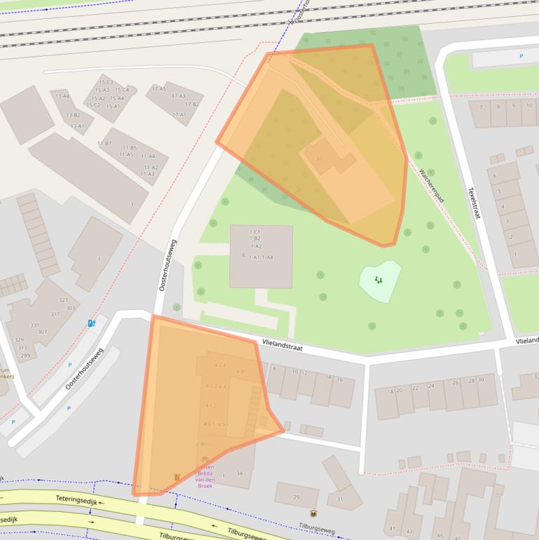 Kaart van postcodegebied 4817MZ.