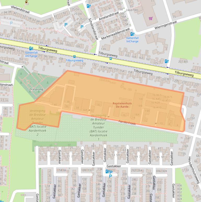 Kaart van postcodegebied 4817NE.