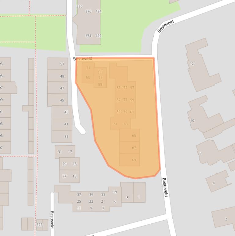 Kaart van postcodegebied 4817NN.