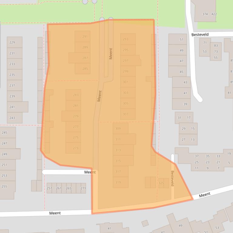Kaart van postcodegebied 4817NV.