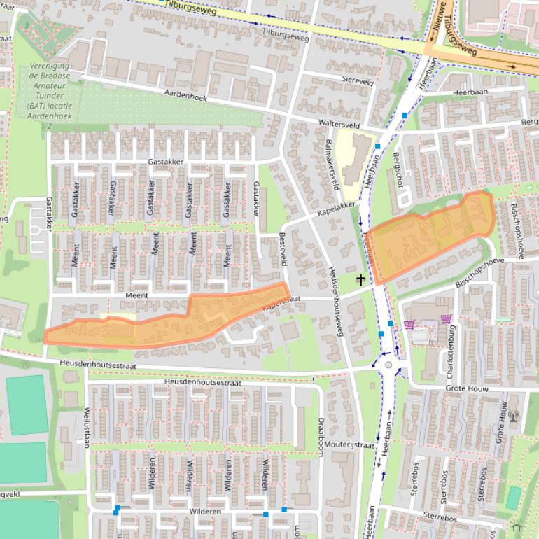 Kaart van postcodegebied 4817NX.