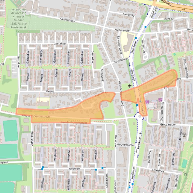 Kaart van postcodegebied 4817NZ.