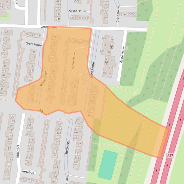 Kaart van postcodegebied 4817RJ.