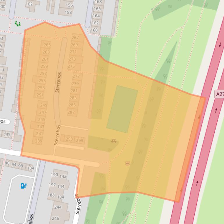 Kaart van postcodegebied 4817SG.