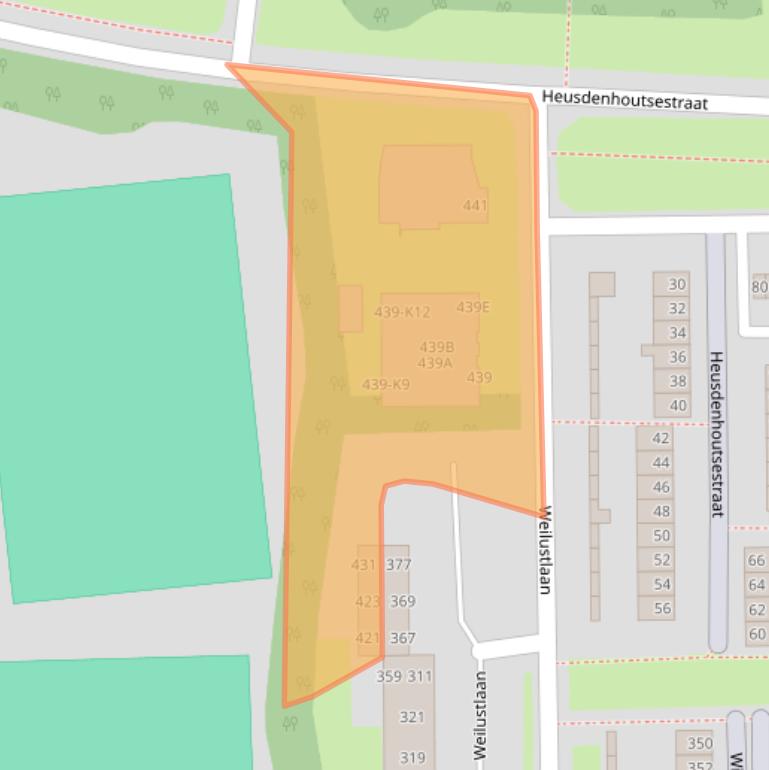 Kaart van postcodegebied 4817TL.