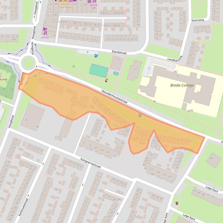 Kaart van postcodegebied 4817WC.