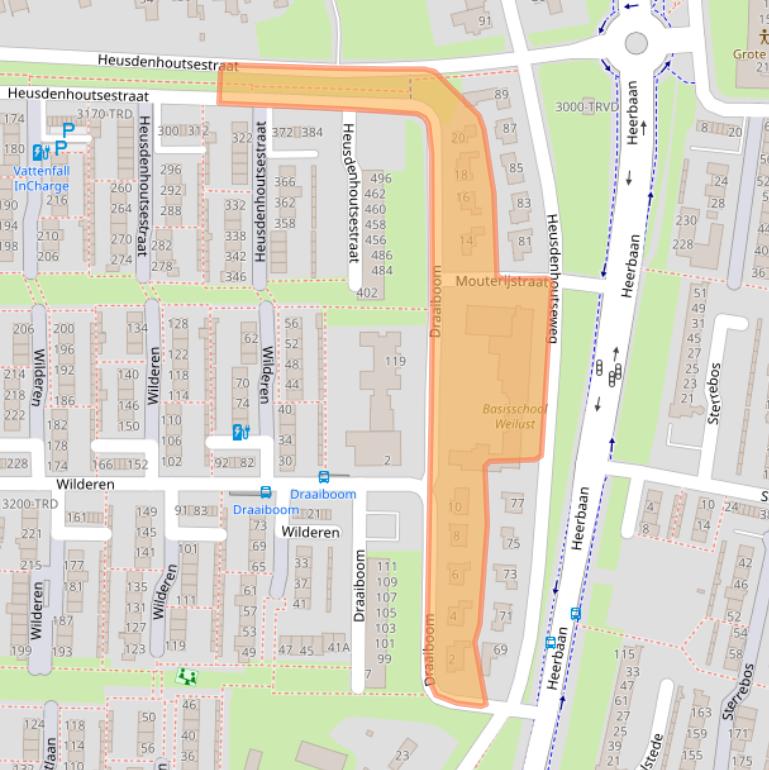 Kaart van postcodegebied 4817WR.