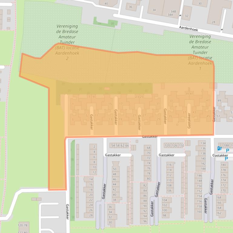 Kaart van postcodegebied 4817XA.