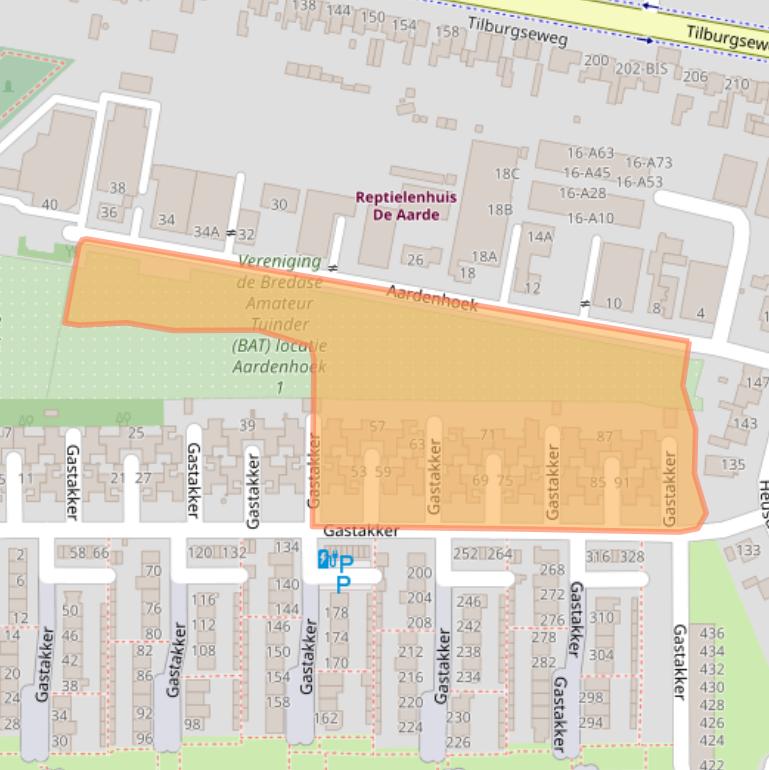 Kaart van postcodegebied 4817XB.
