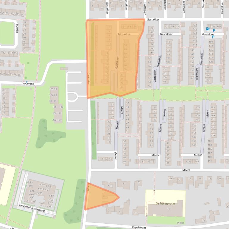 Kaart van postcodegebied 4817XC.