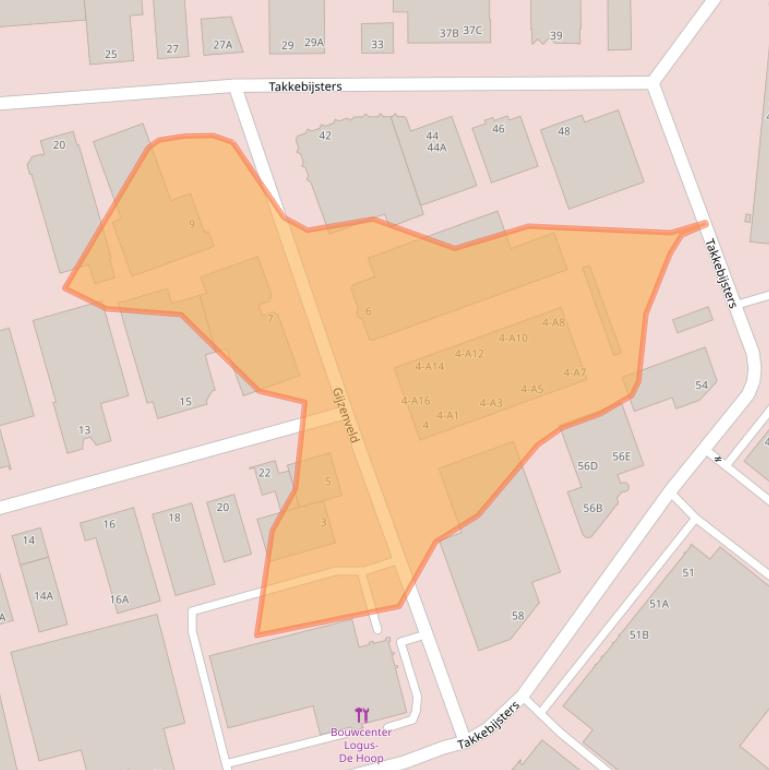 Kaart van postcodegebied 4817ZE.