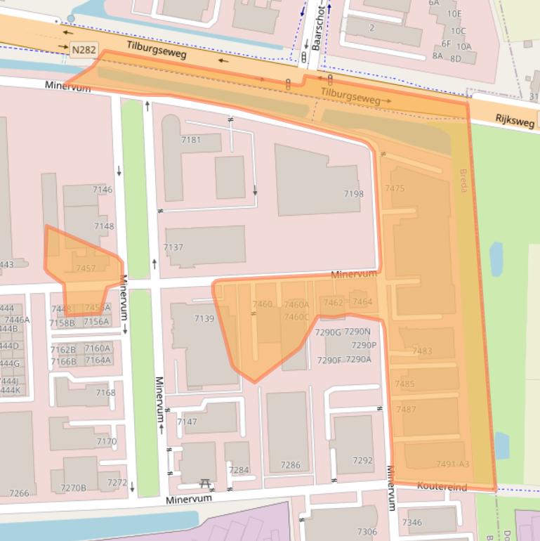 Kaart van postcodegebied 4817ZP.