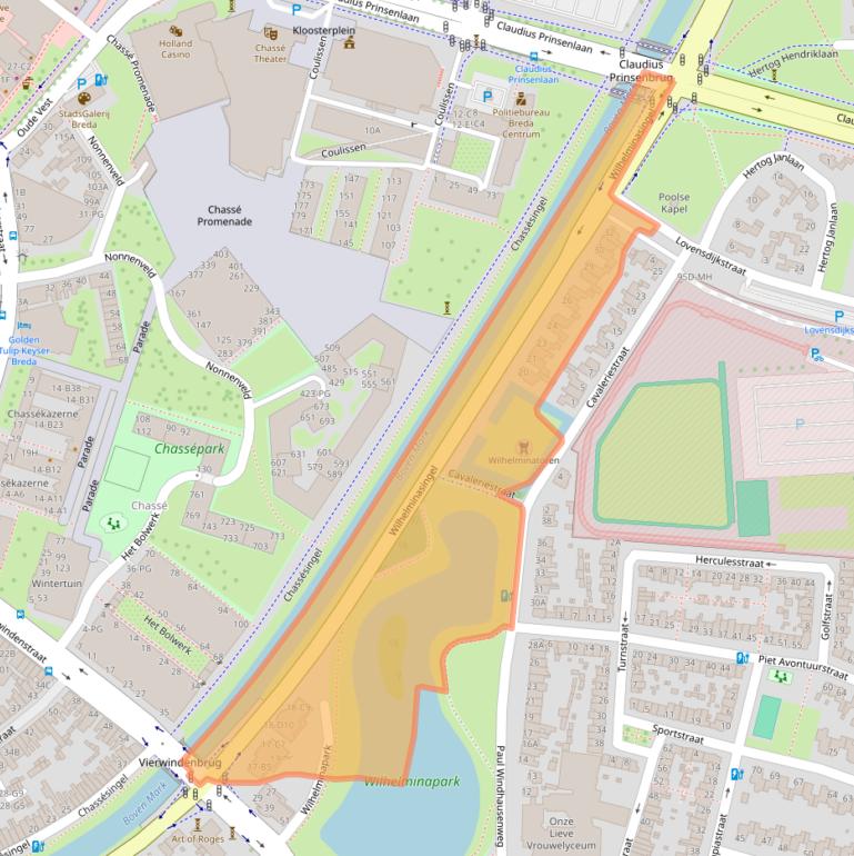 Kaart van postcodegebied 4818AC.