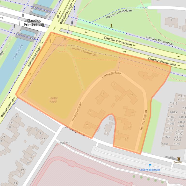 Kaart van postcodegebied 4818AD.