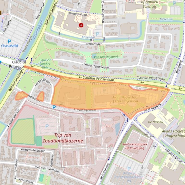 Kaart van postcodegebied 4818AJ.