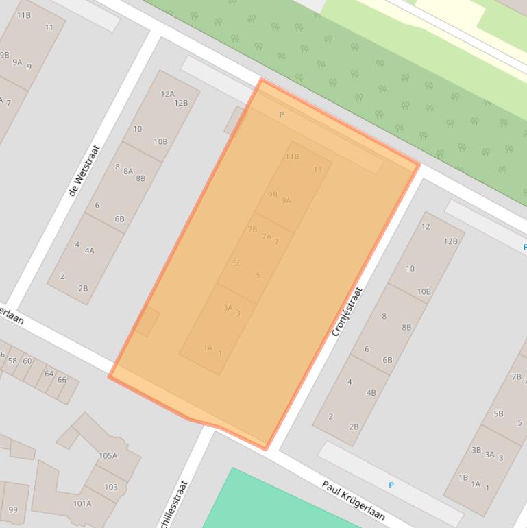 Kaart van postcodegebied 4818BJ.