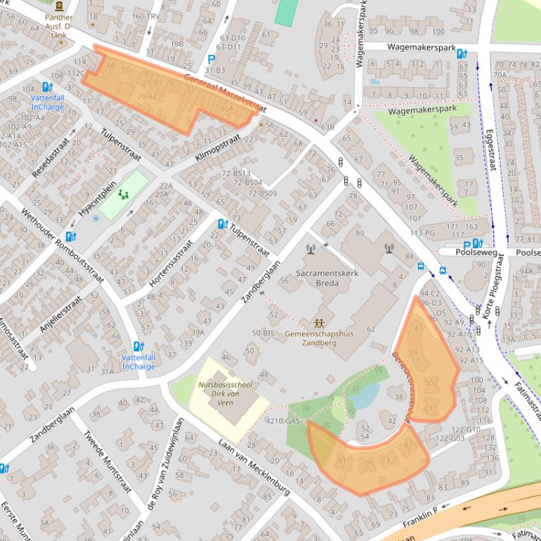 Kaart van postcodegebied 4818BW.