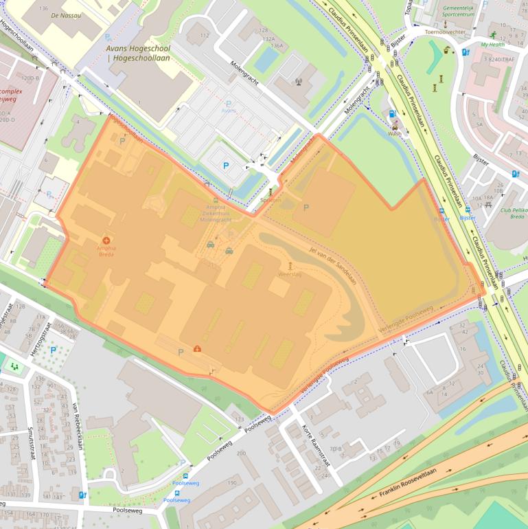 Kaart van postcodegebied 4818CK.