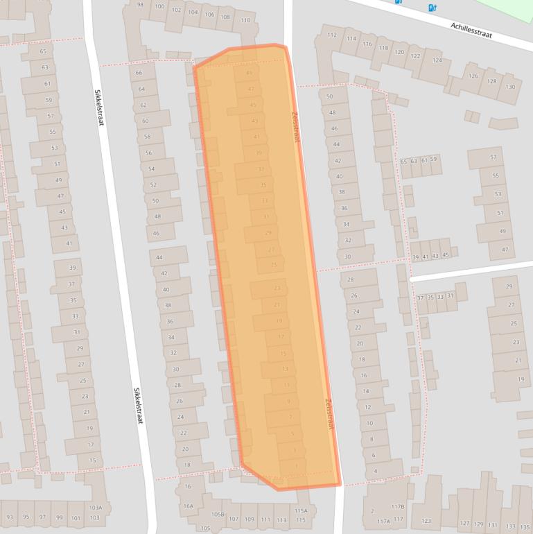 Kaart van postcodegebied 4818EE.