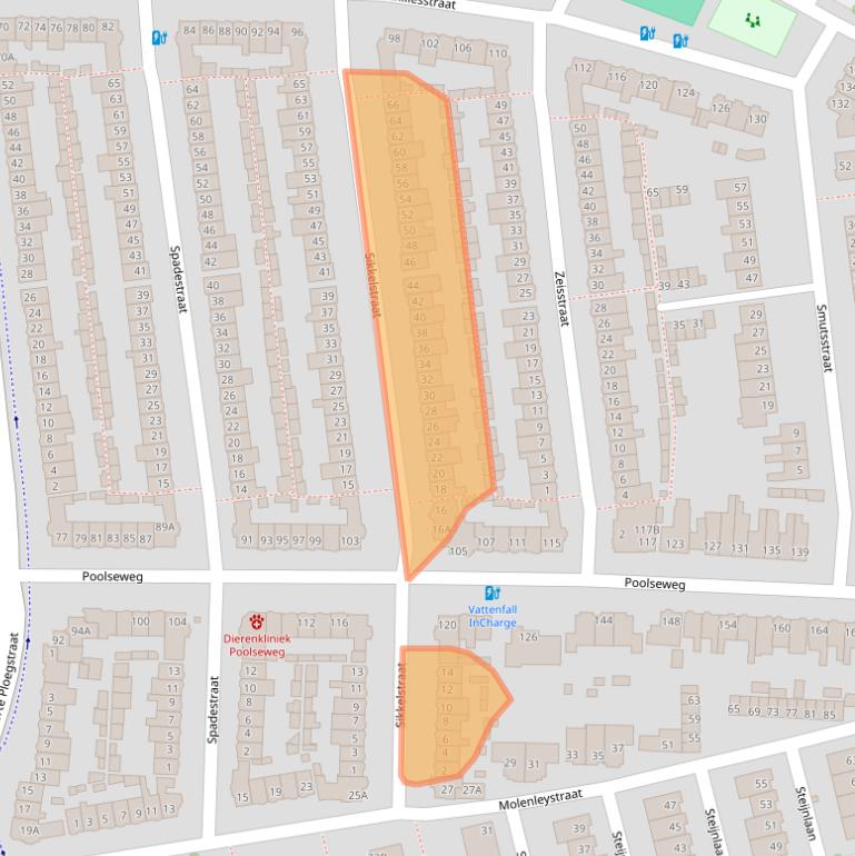 Kaart van postcodegebied 4818EJ.