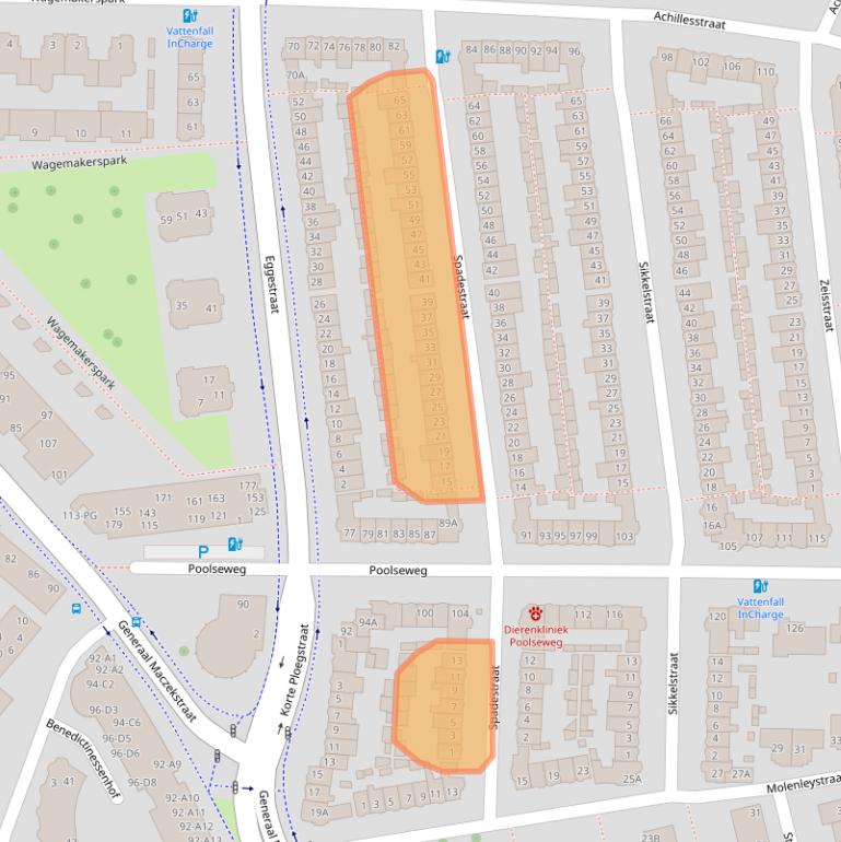Kaart van postcodegebied 4818EK.