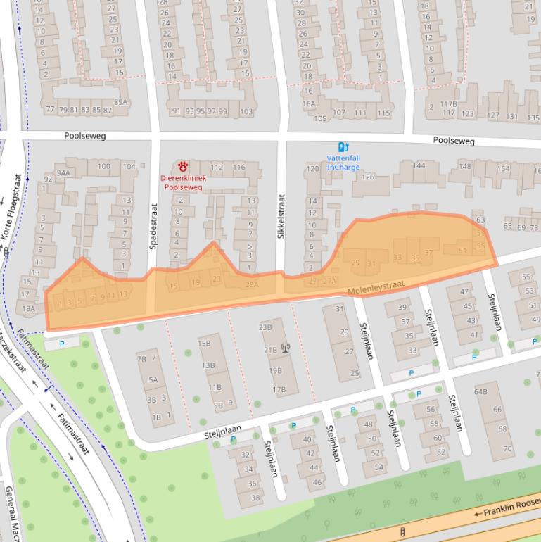 Kaart van postcodegebied 4818EN.