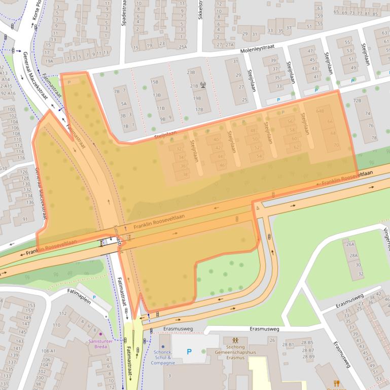 Kaart van postcodegebied 4818ET.