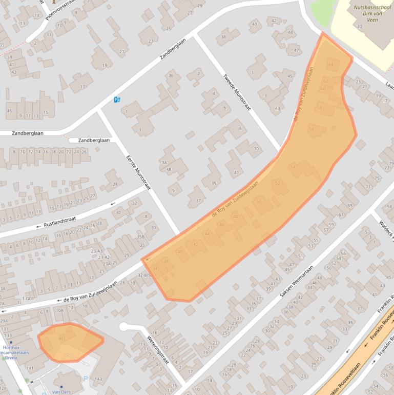 Kaart van postcodegebied 4818GC.