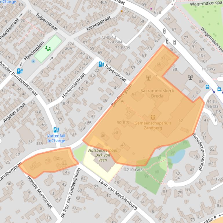 Kaart van postcodegebied 4818GL.