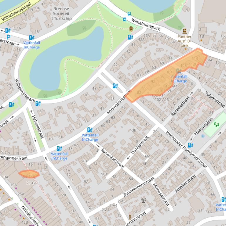 Kaart van postcodegebied 4818HE.