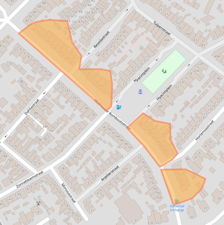 Kaart van postcodegebied 4818HG.