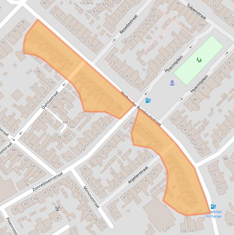 Kaart van postcodegebied 4818HH.