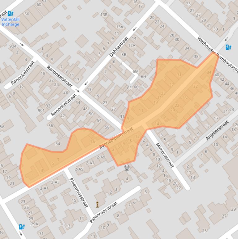 Kaart van postcodegebied 4818HK.