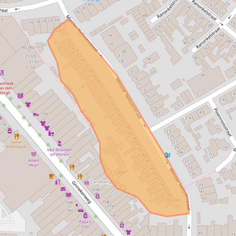 Kaart van postcodegebied 4818HT.