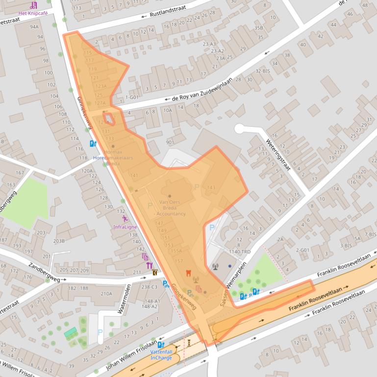 Kaart van postcodegebied 4818JD.