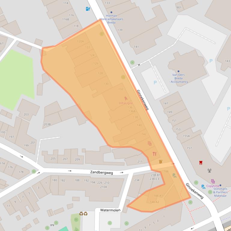 Kaart van postcodegebied 4818JK.