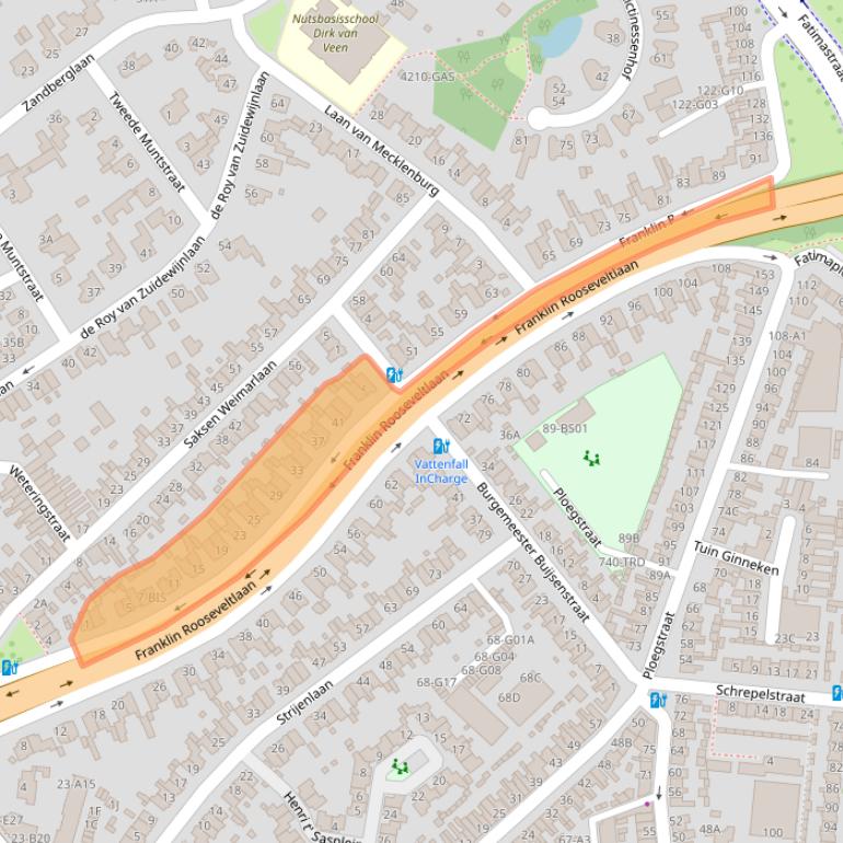 Kaart van postcodegebied 4818KA.