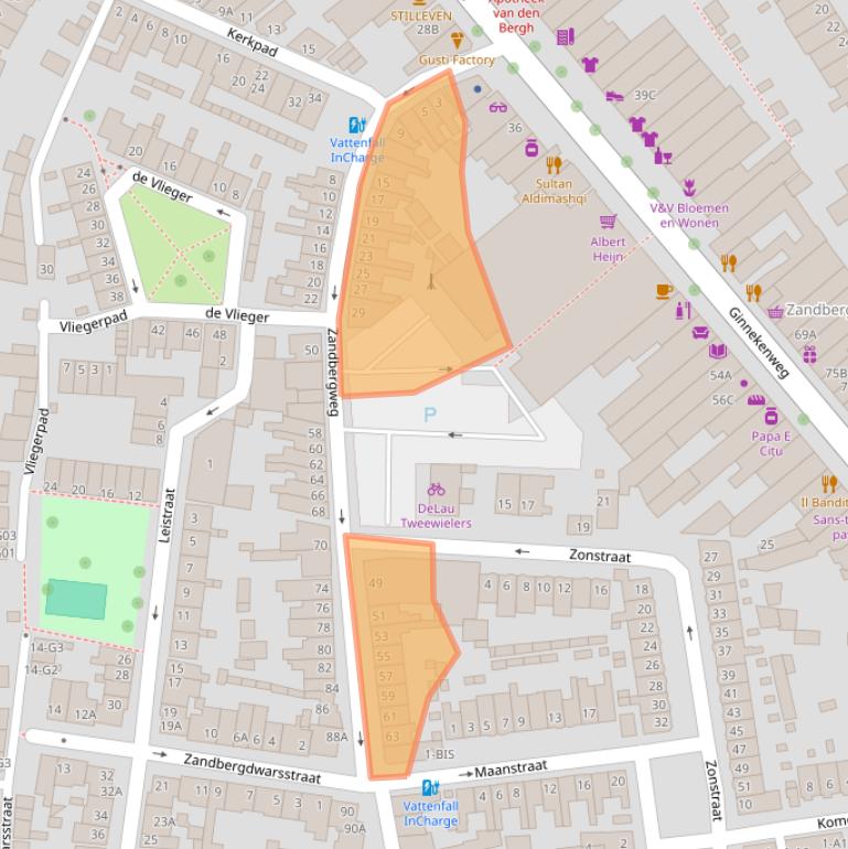 Kaart van postcodegebied 4818LJ.