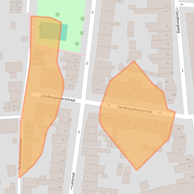 Kaart van postcodegebied 4818NC.