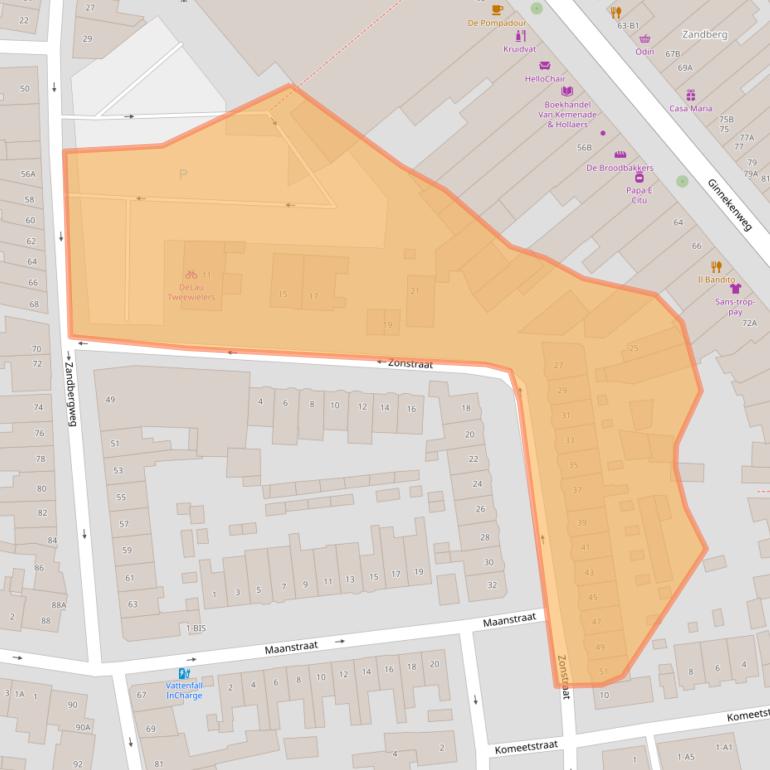Kaart van postcodegebied 4818NE.